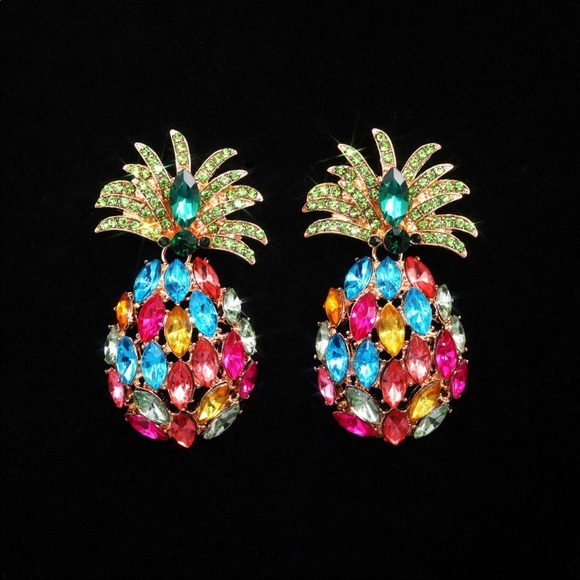 *NEW* Big Inlaid Colorful Rhinestone Cool Earrings - Picture 4 of 6